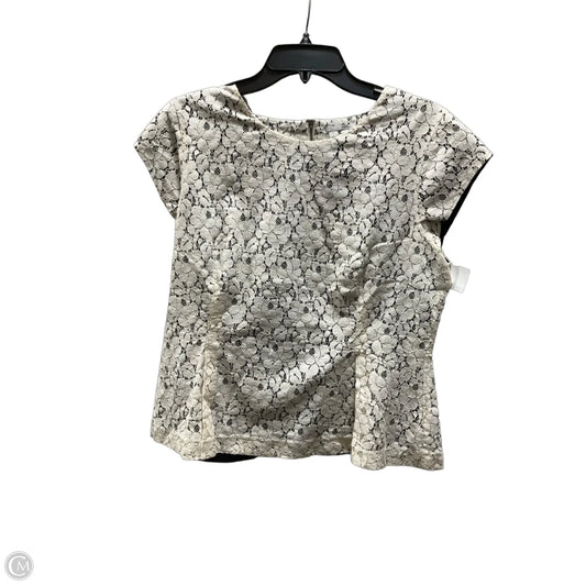 Top Short Sleeve By Halogen In Cream, Size: L