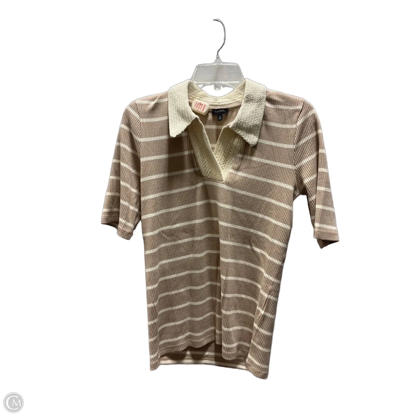 Top Short Sleeve By Talbots In Striped Pattern, Size: M