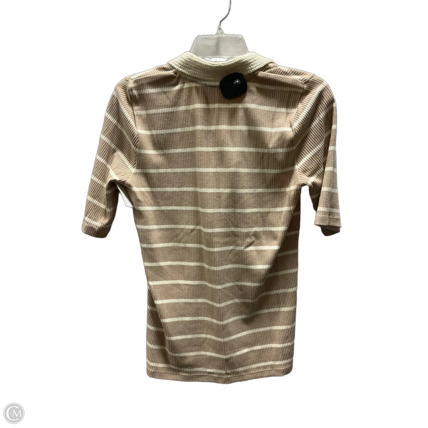 Top Short Sleeve By Talbots In Striped Pattern, Size: M