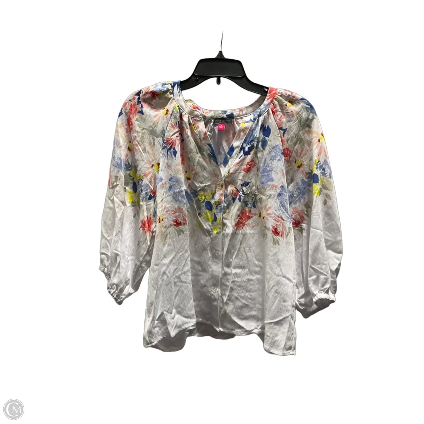 Top 3/4 Sleeve By Vince Camuto In Floral Print, Size: S