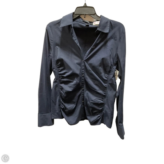 Blouse Long Sleeve By Express In Navy, Size: L
