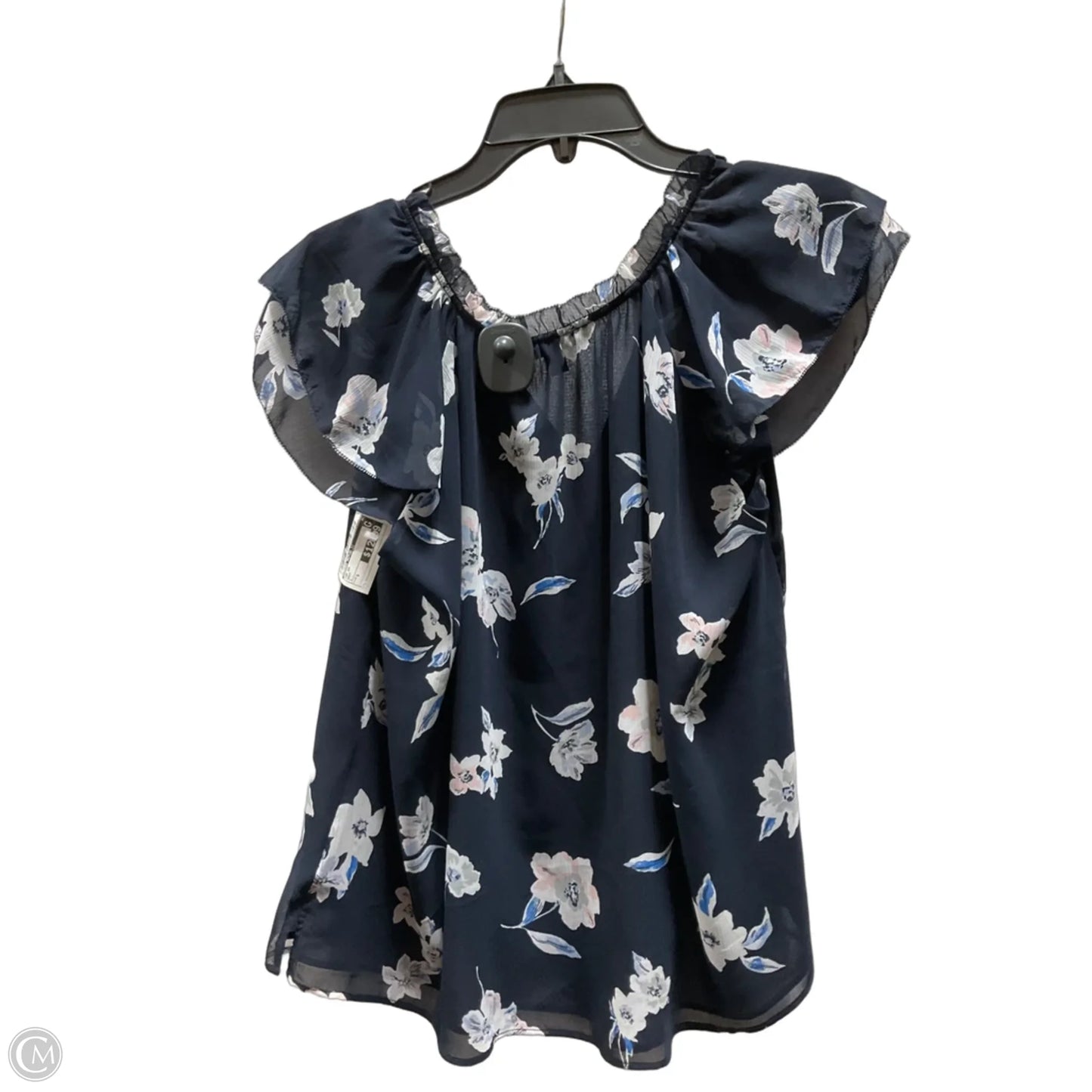 Top Short Sleeve By Banana Republic In Navy, Size: S