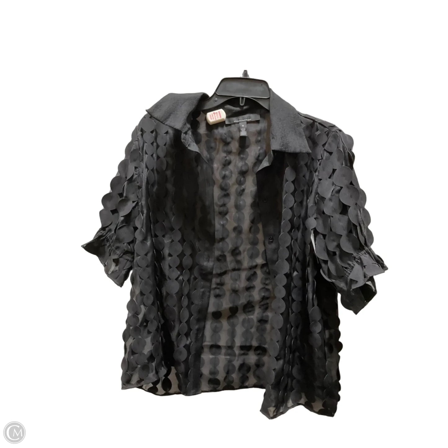 Blouse Short Sleeve By White House Black Market In Black, Size: M