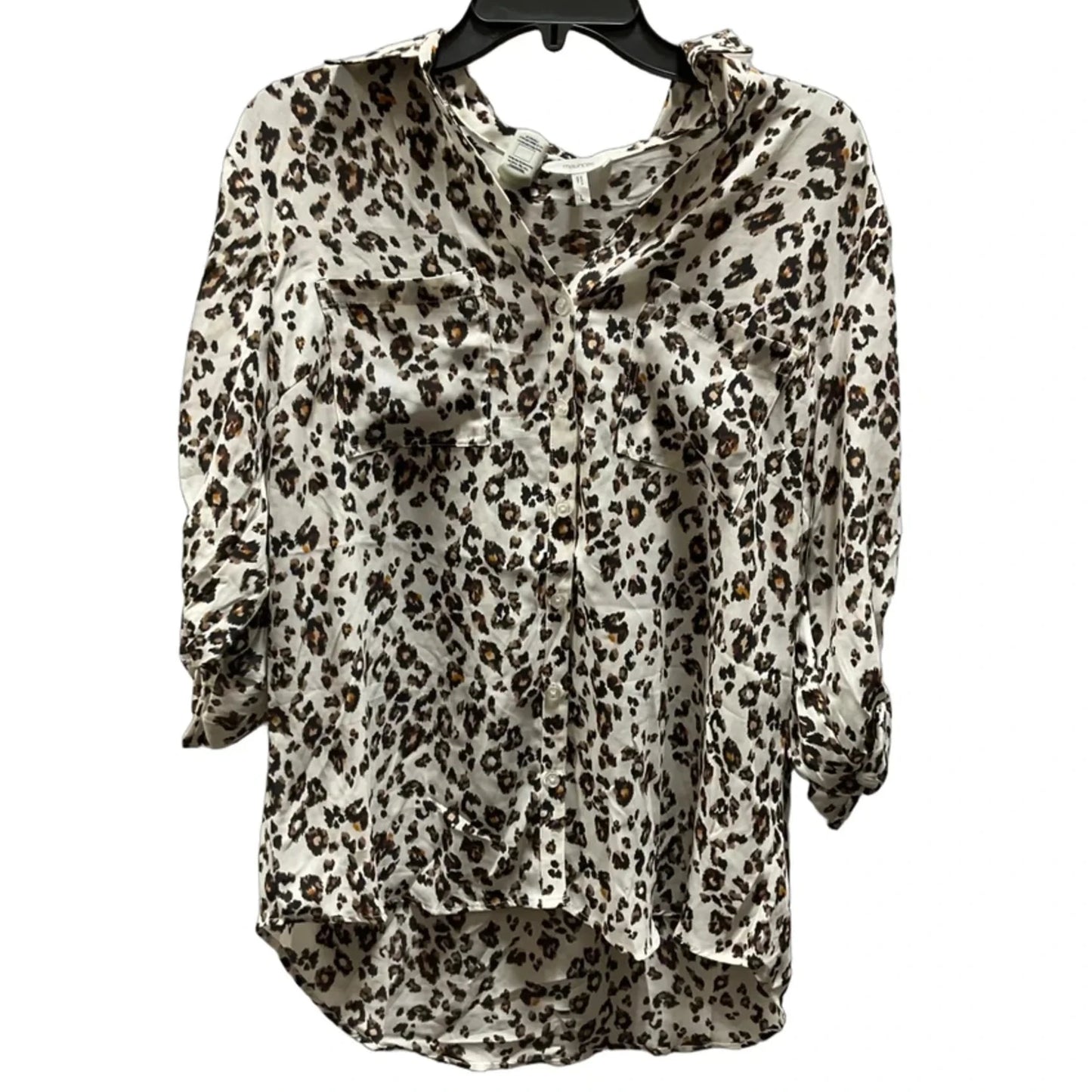 Blouse Long Sleeve By Maurices In Animal Print, Size: L