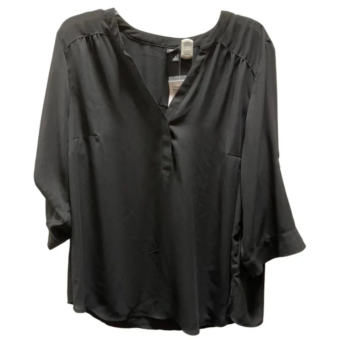 Top 3/4 Sleeve By Torrid In Black, Size: 2x