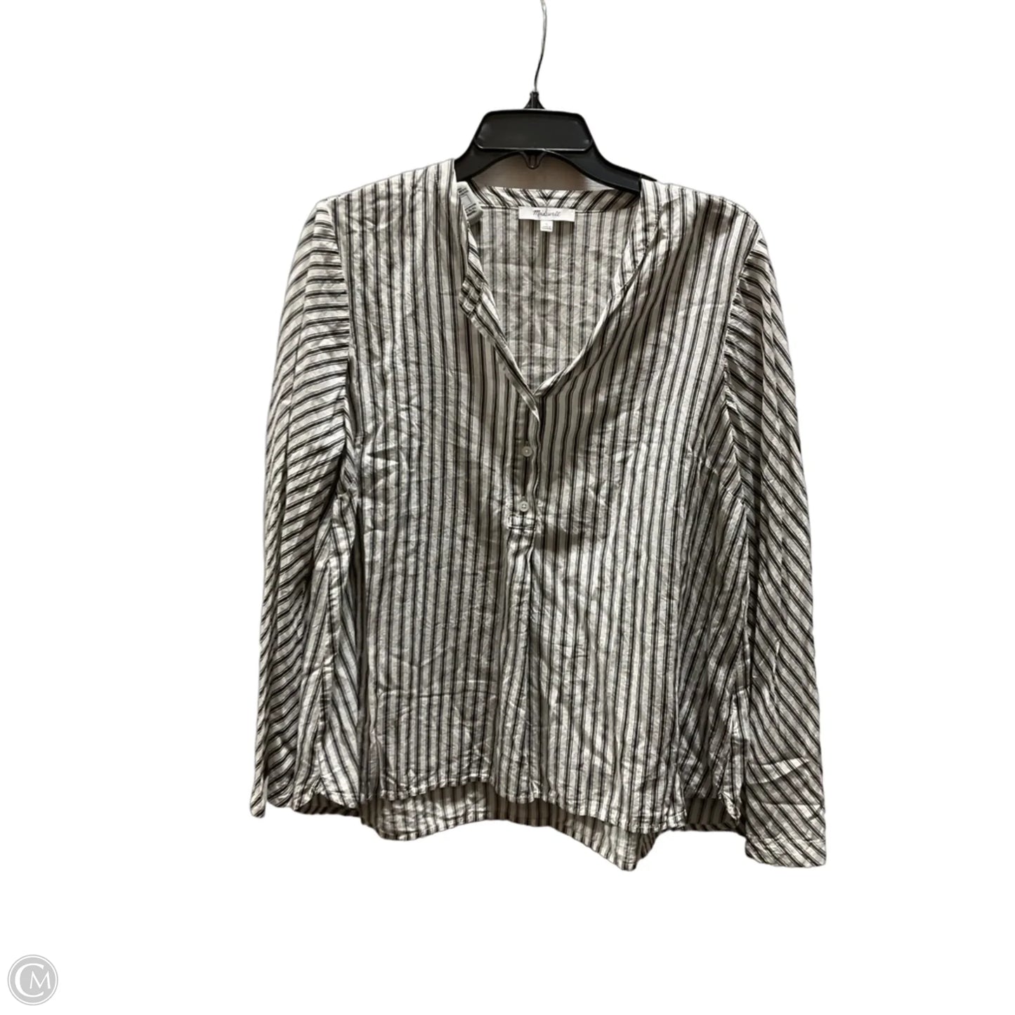 Top Long Sleeve By Madewell In Striped Pattern, Size: L