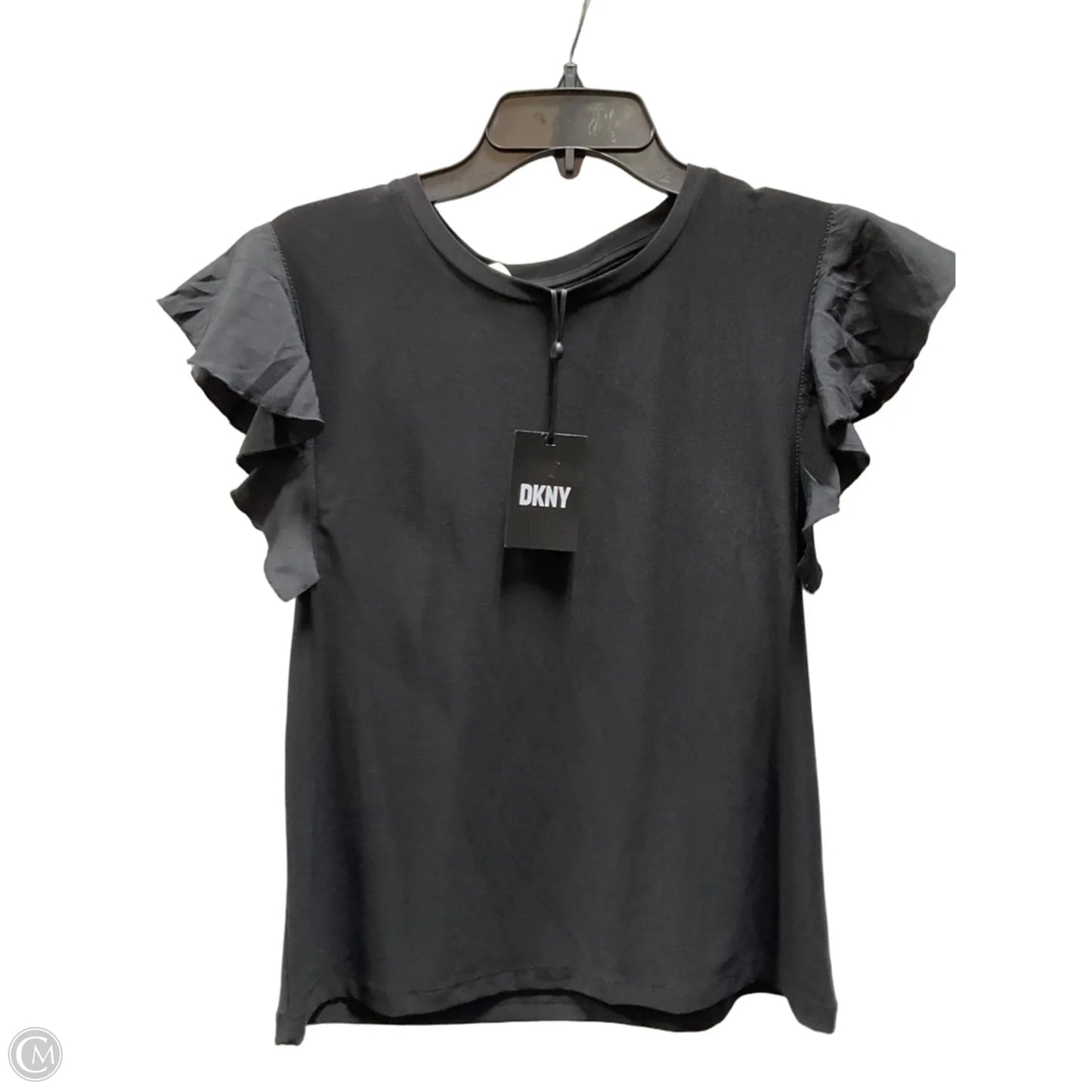 Top Short Sleeve By Dkny In Black, Size: S