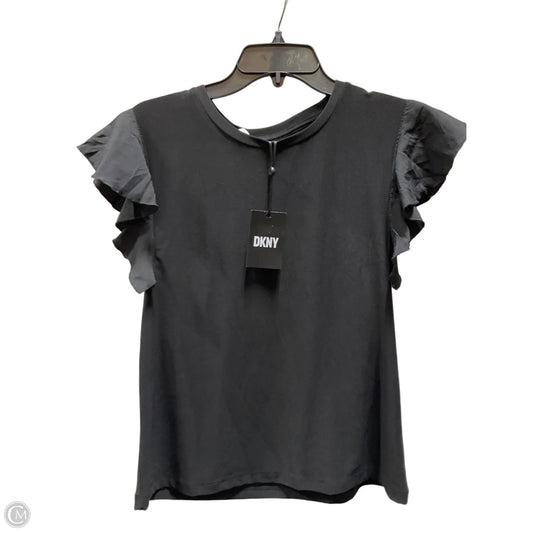 Top Short Sleeve By Dkny In Black, Size: S
