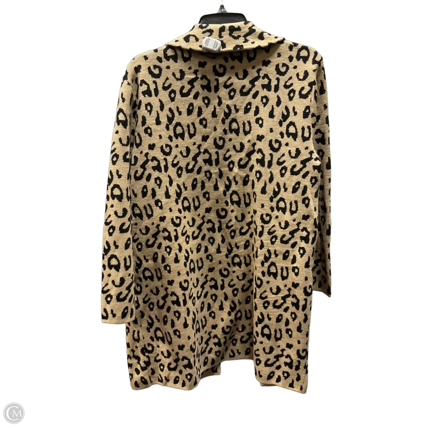 Sweater Cardigan By Kasper In Animal Print, Size: L