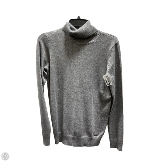 Top Long Sleeve By Calvin Klein In Silver, Size: S