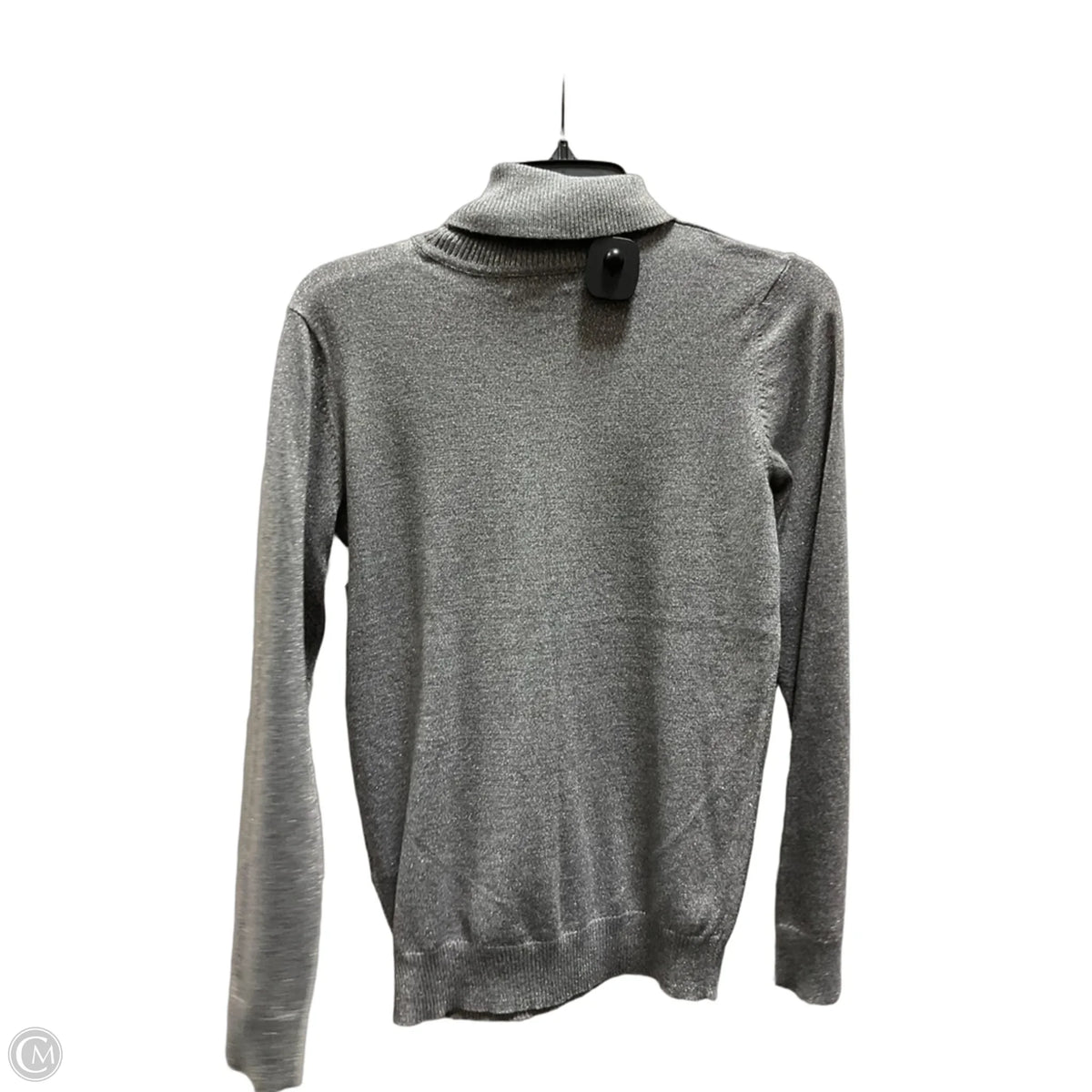 Top Long Sleeve By Calvin Klein In Silver, Size: S