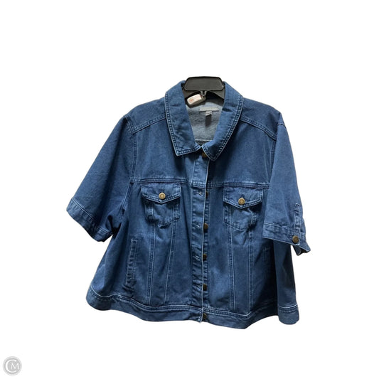 Jacket Denim By Jessica London In Blue Denim, Size: 3x