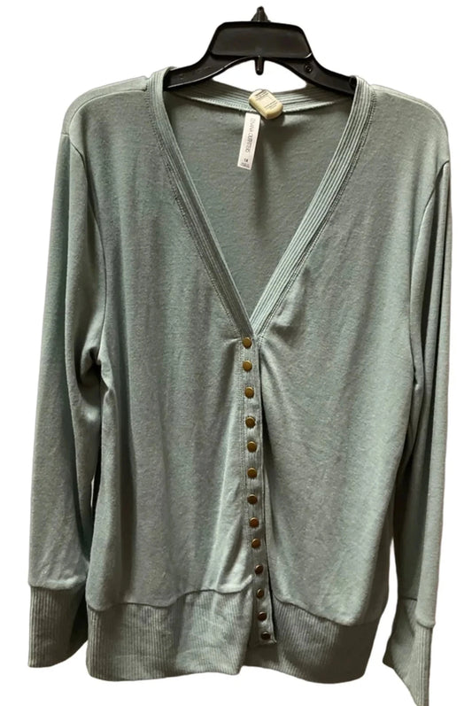 Cardigan By Zenana Outfitters In Teal, Size: 1x