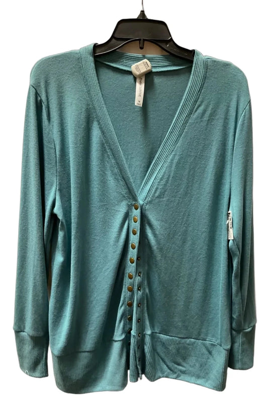 Cardigan By Zenana Outfitters In Teal, Size: 1x