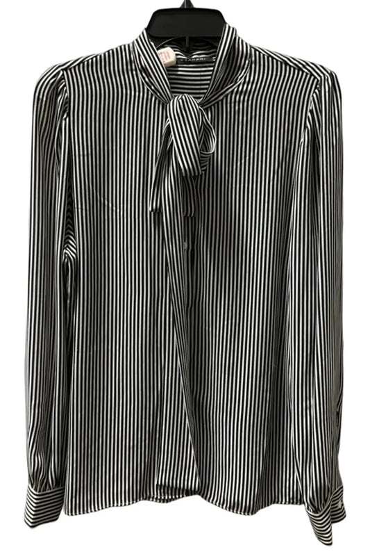Top Long Sleeve By Tahari In Striped Pattern, Size: L