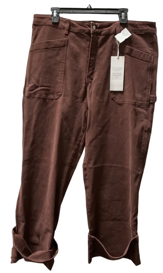 Jeans Wide Leg By Risen In Brown, Size: 3x