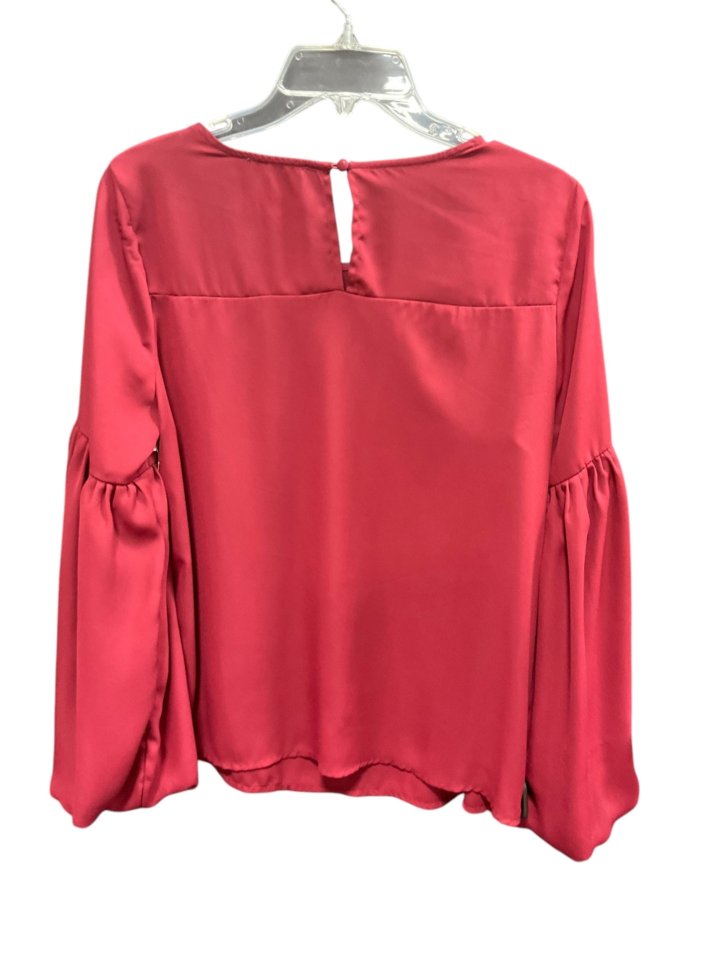 Top Long Sleeve By Skies Are Blue In Maroon, Size: M