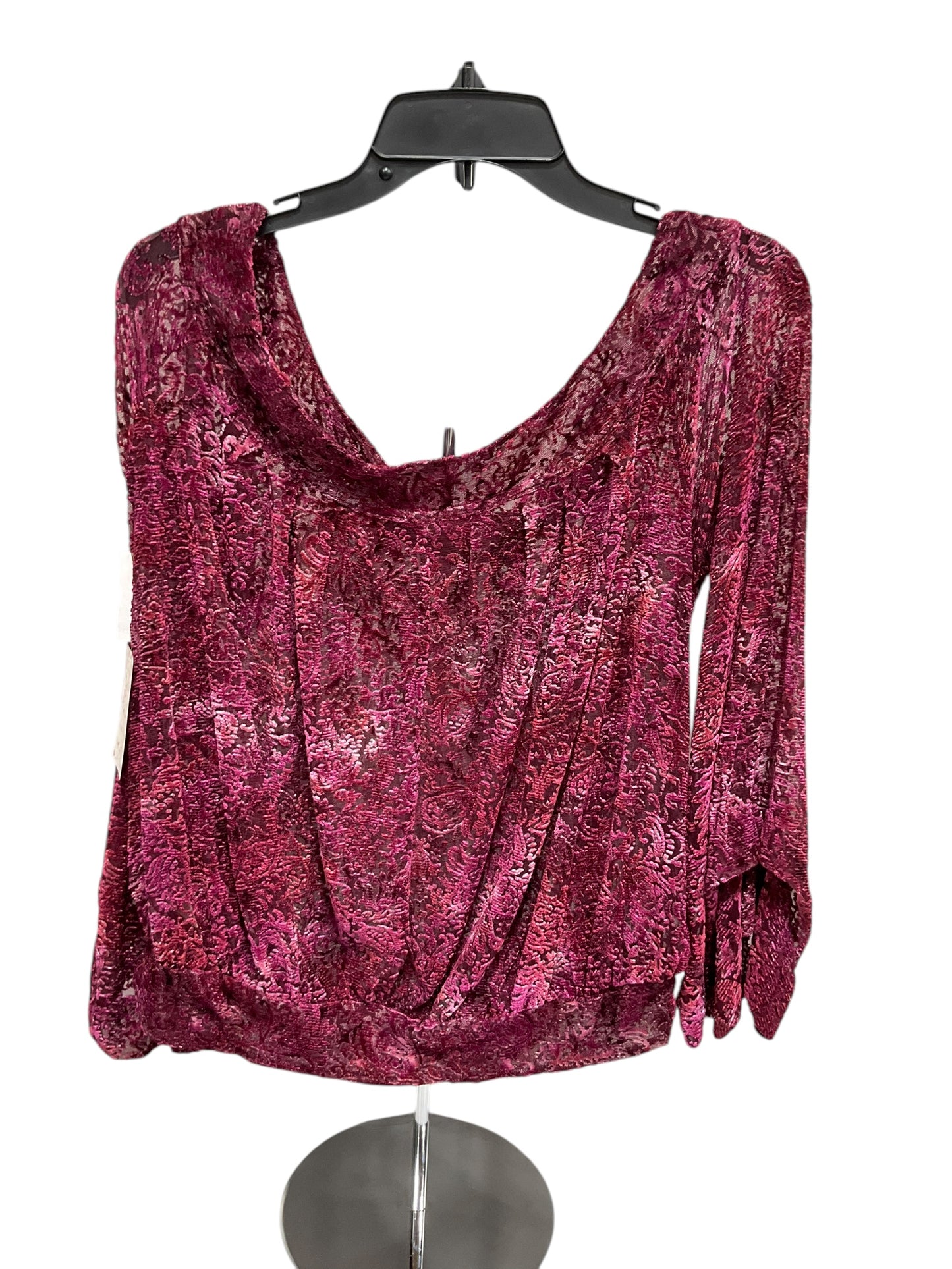 Top Long Sleeve By Free People In Wine, Size: M