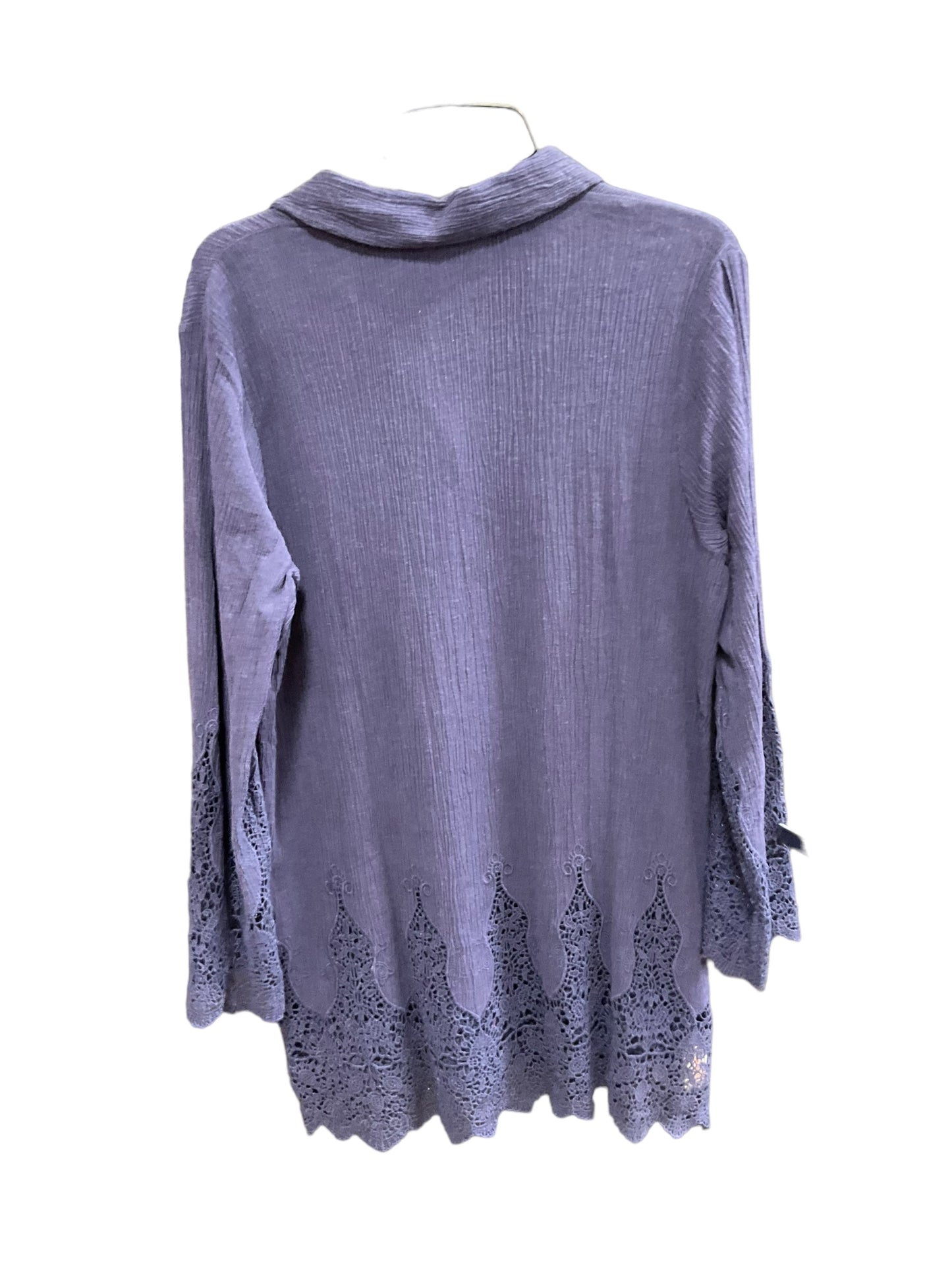 Navy Top Long Sleeve Soft Surroundings, Size S