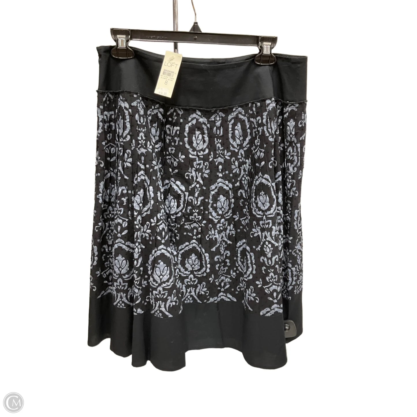 Skirt Midi By Loft In Black & Grey, Size: 8
