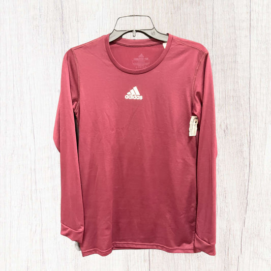 Athletic Top Long Sleeve Crewneck By Adidas In Red, Size: S