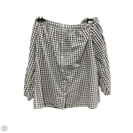 Top 3/4 Sleeve By Merona In Plaid Pattern, Size: S