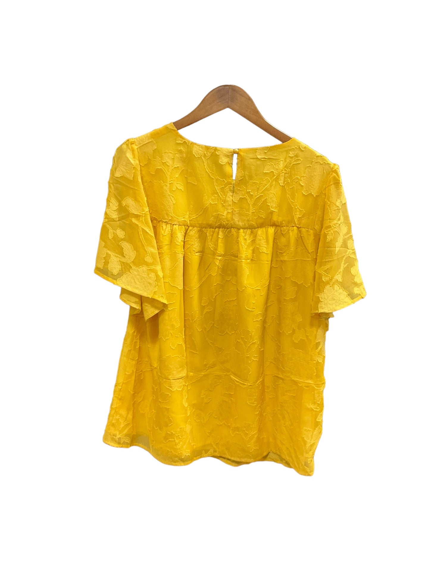 Yellow Top Short Sleeve Clothes Mentor, Size Xl