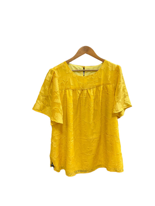 Yellow Top Short Sleeve Clothes Mentor, Size Xl