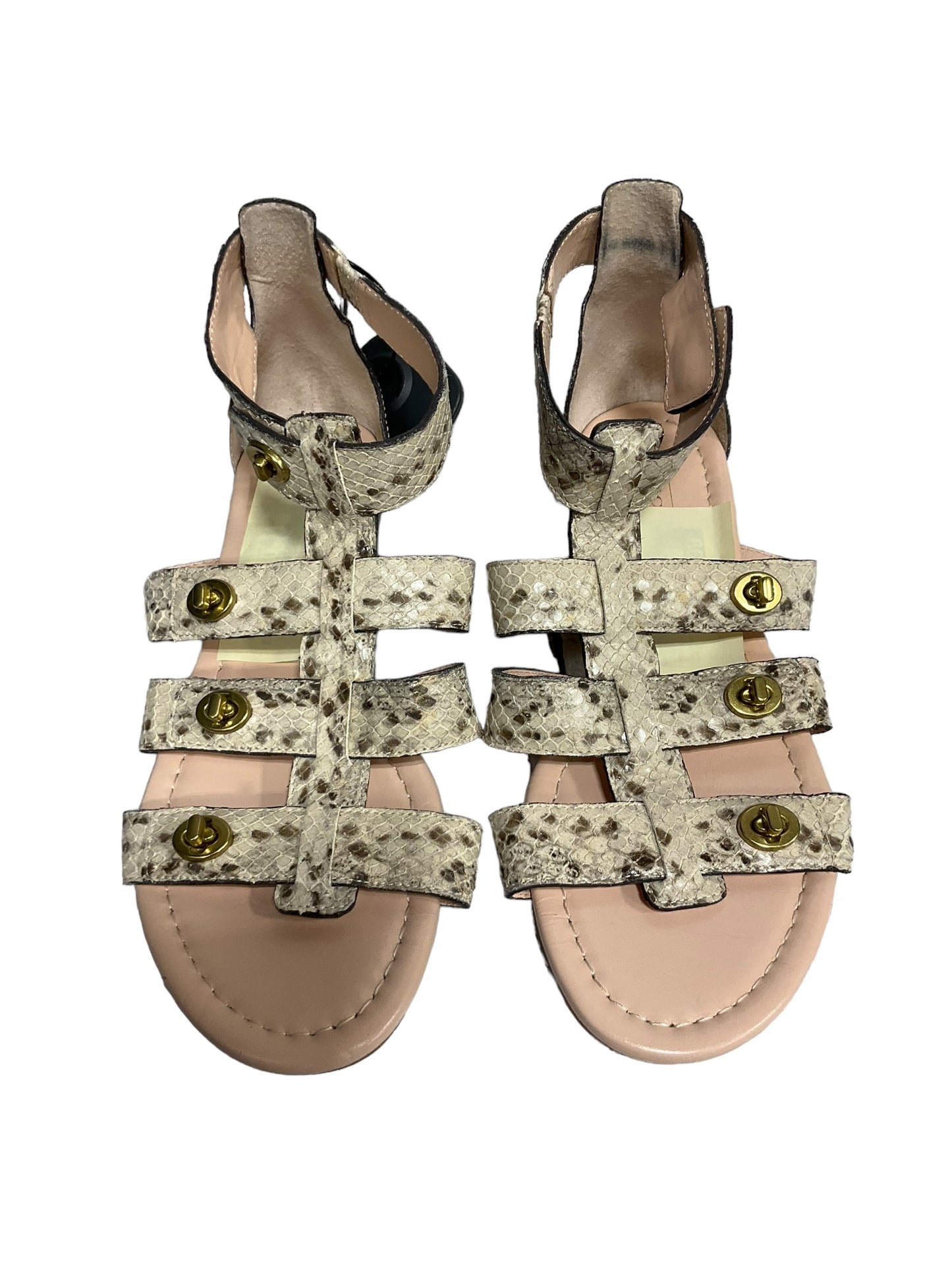 Snakeskin Print Sandals Flats Coach, Size 6