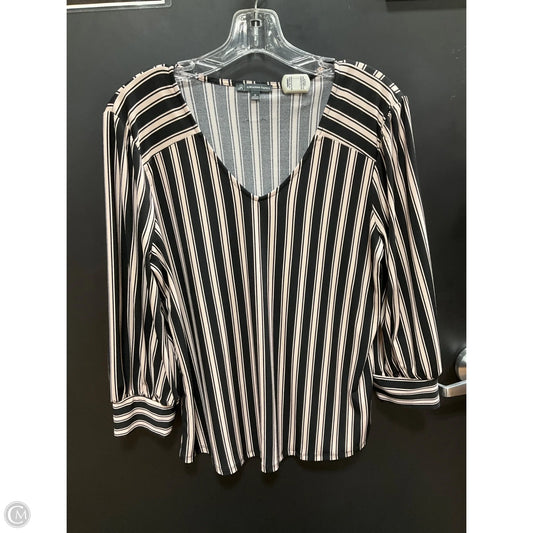 Top Long Sleeve By Adrianna Papell In Black & Pink, Size: M