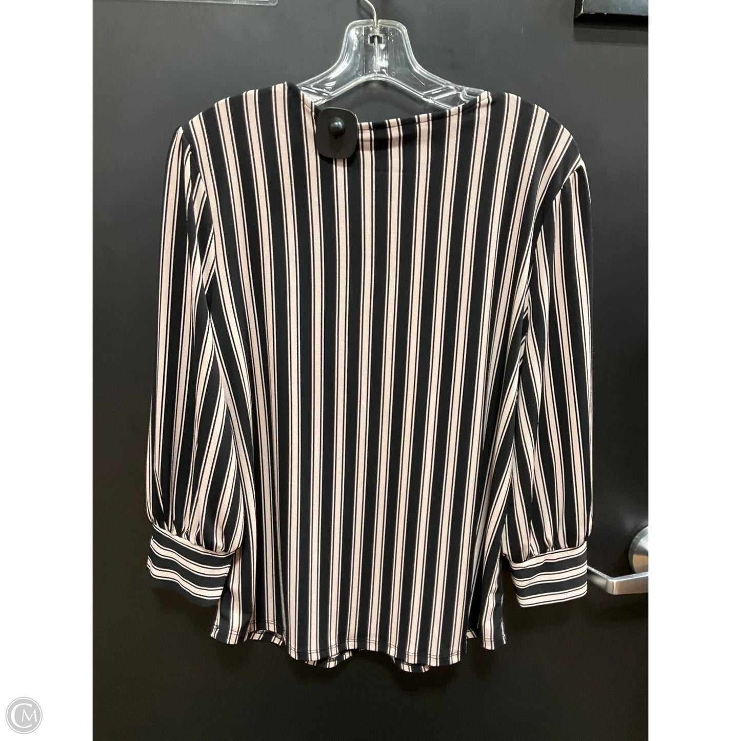 Top Long Sleeve By Adrianna Papell In Black & Pink, Size: M