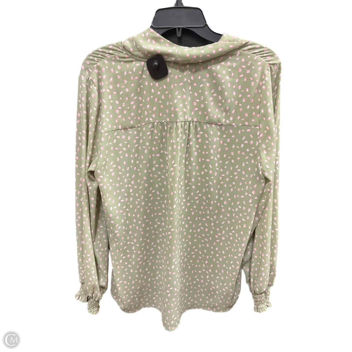Top Long Sleeve By Cme In Green, Size: L