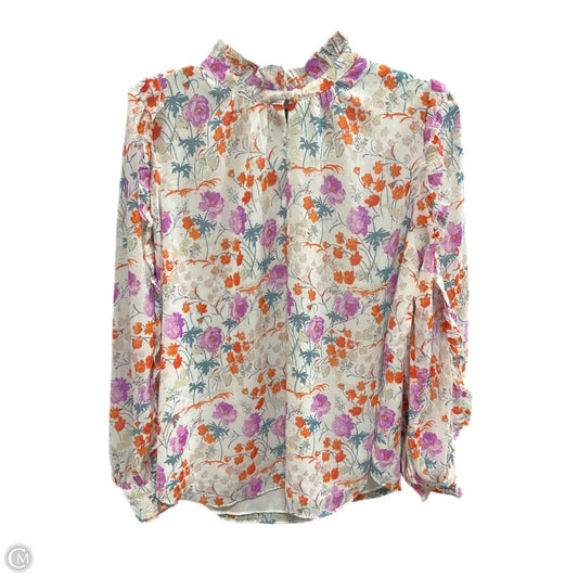 Top Long Sleeve By Ann Taylor In Floral Print, Size: L