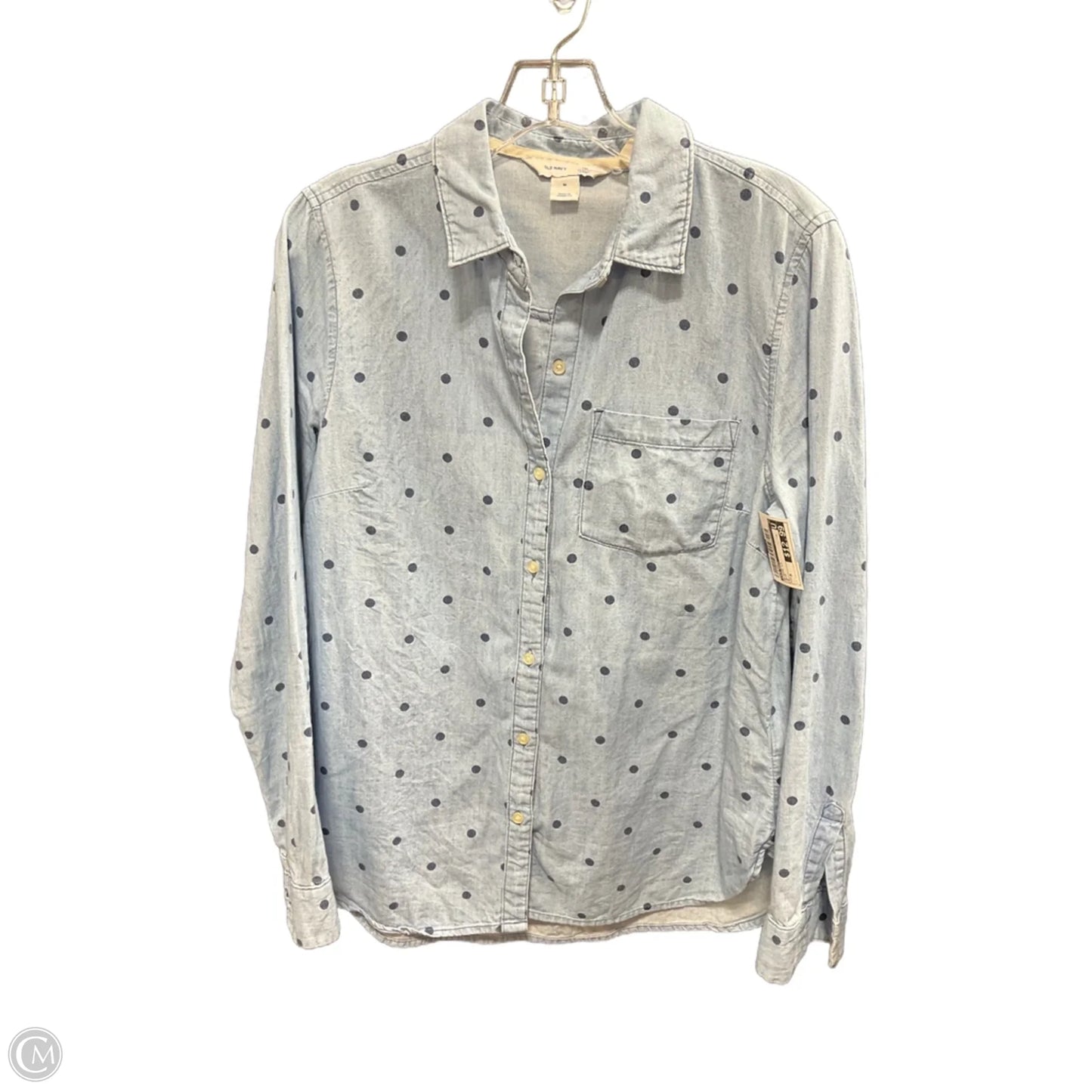 Blouse Long Sleeve By Old Navy In Blue, Size: M