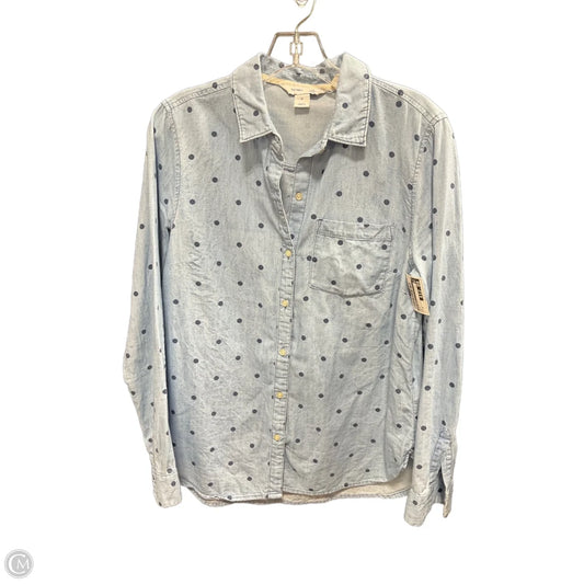 Blouse Long Sleeve By Old Navy In Blue, Size: M