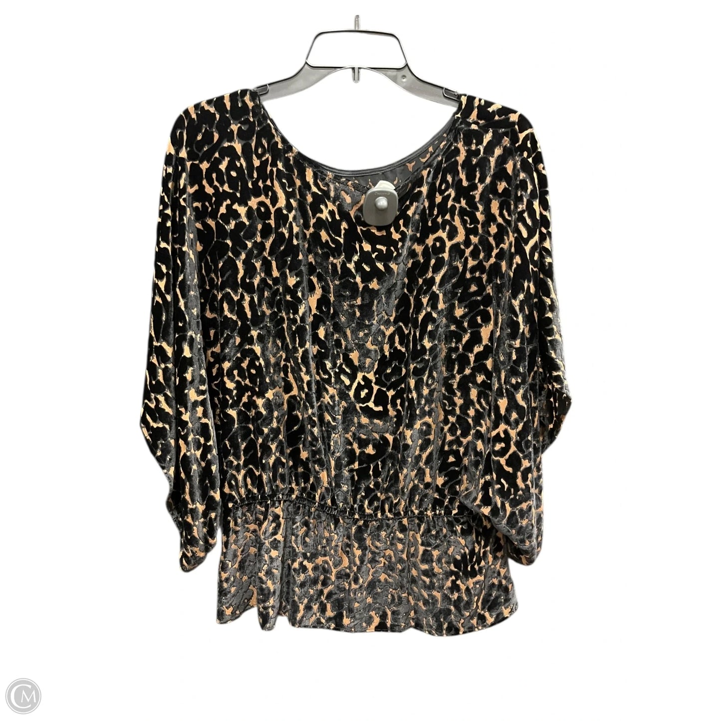 Top Short Sleeve By Elliott Lauren In Animal Print, Size: L