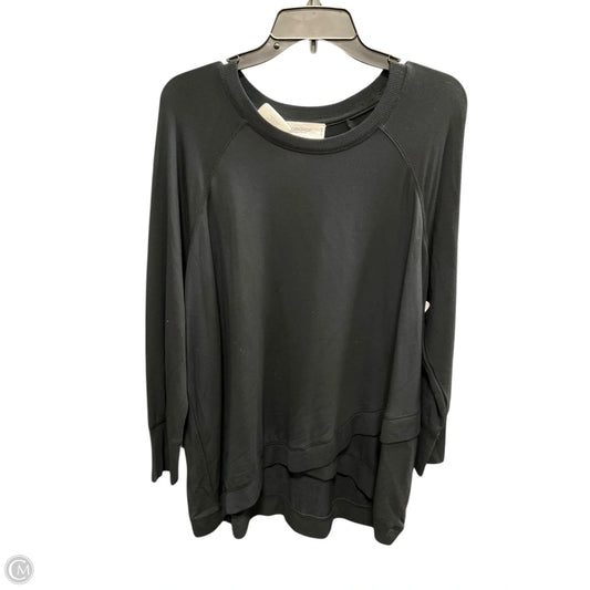 Athletic Top Long Sleeve Collar By Workshop In Black, Size: 1x