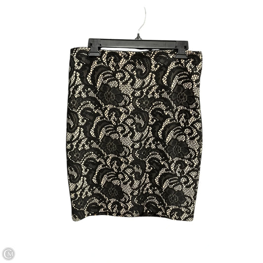 Skirt Midi By Ann Taylor In Black & Cream, Size: 10