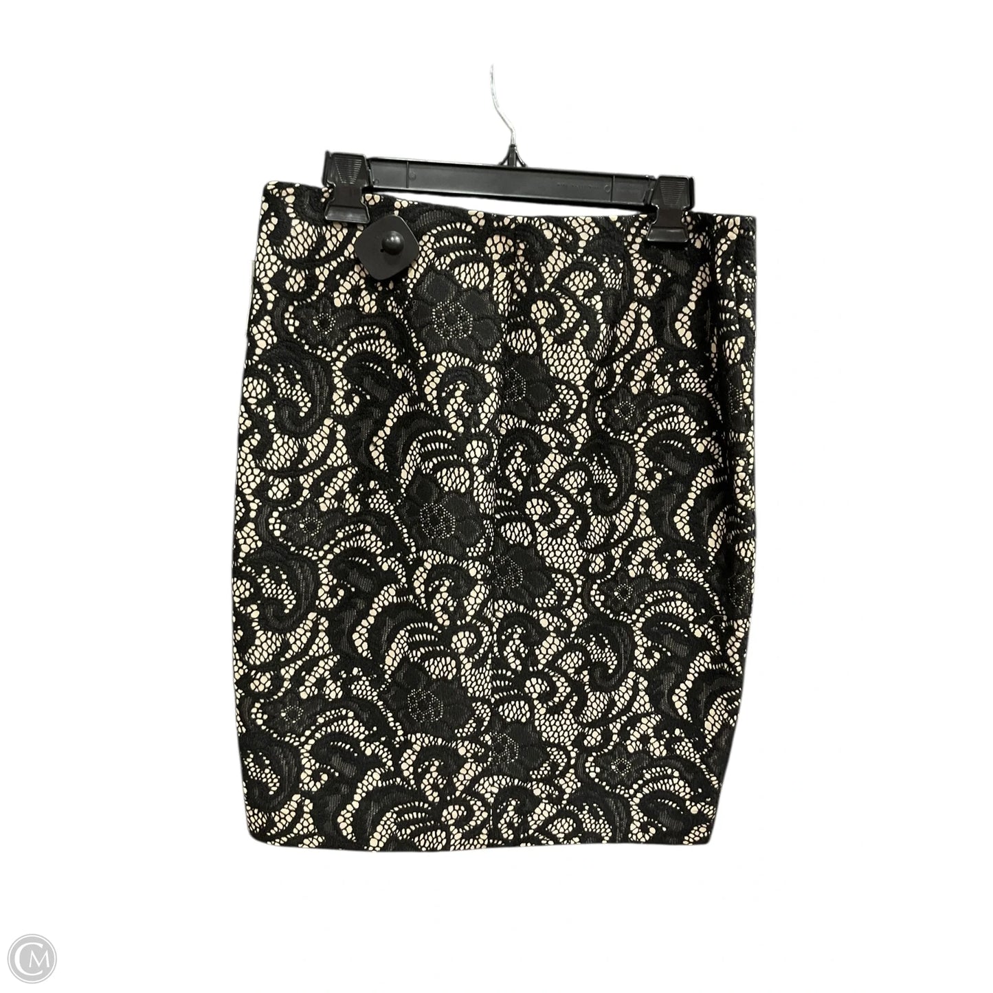 Skirt Midi By Ann Taylor In Black & Cream, Size: 10