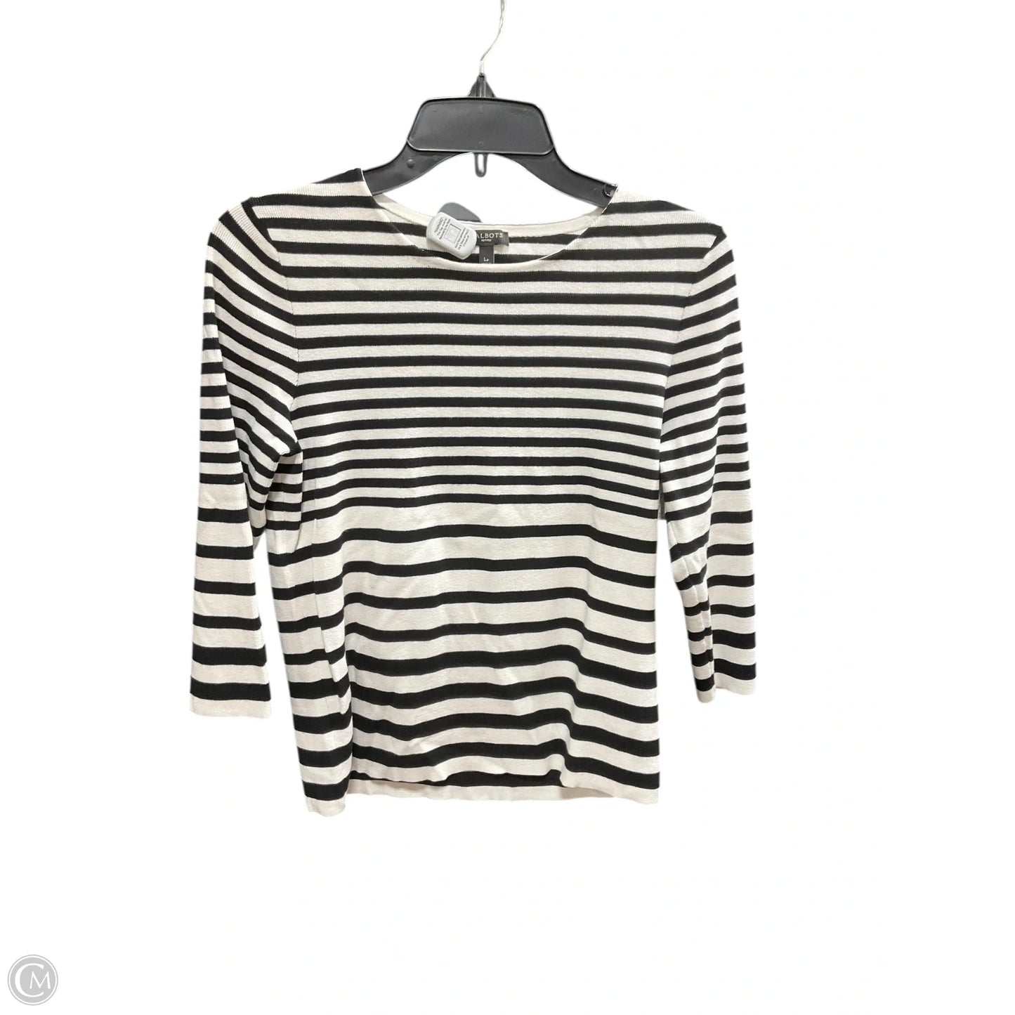 Top Long Sleeve By Talbots In Striped Pattern, Size: Lp
