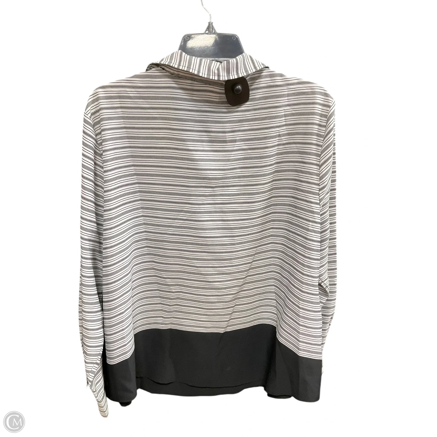 Blouse Long Sleeve By Chicos In Black & White, Size: Xl