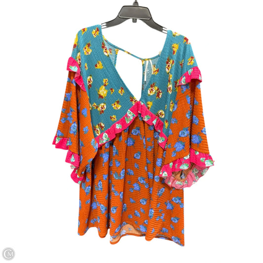 Top Short Sleeve By Anthropologie In Multi-colored, Size: 2x