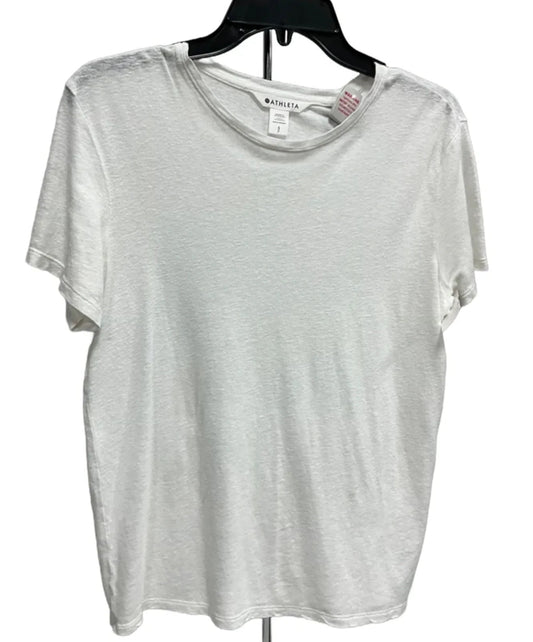 Athletic Top Short Sleeve By Athleta In White, Size: Sp