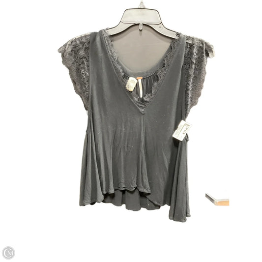 Top Short Sleeve By Free People In Black, Size: Sp