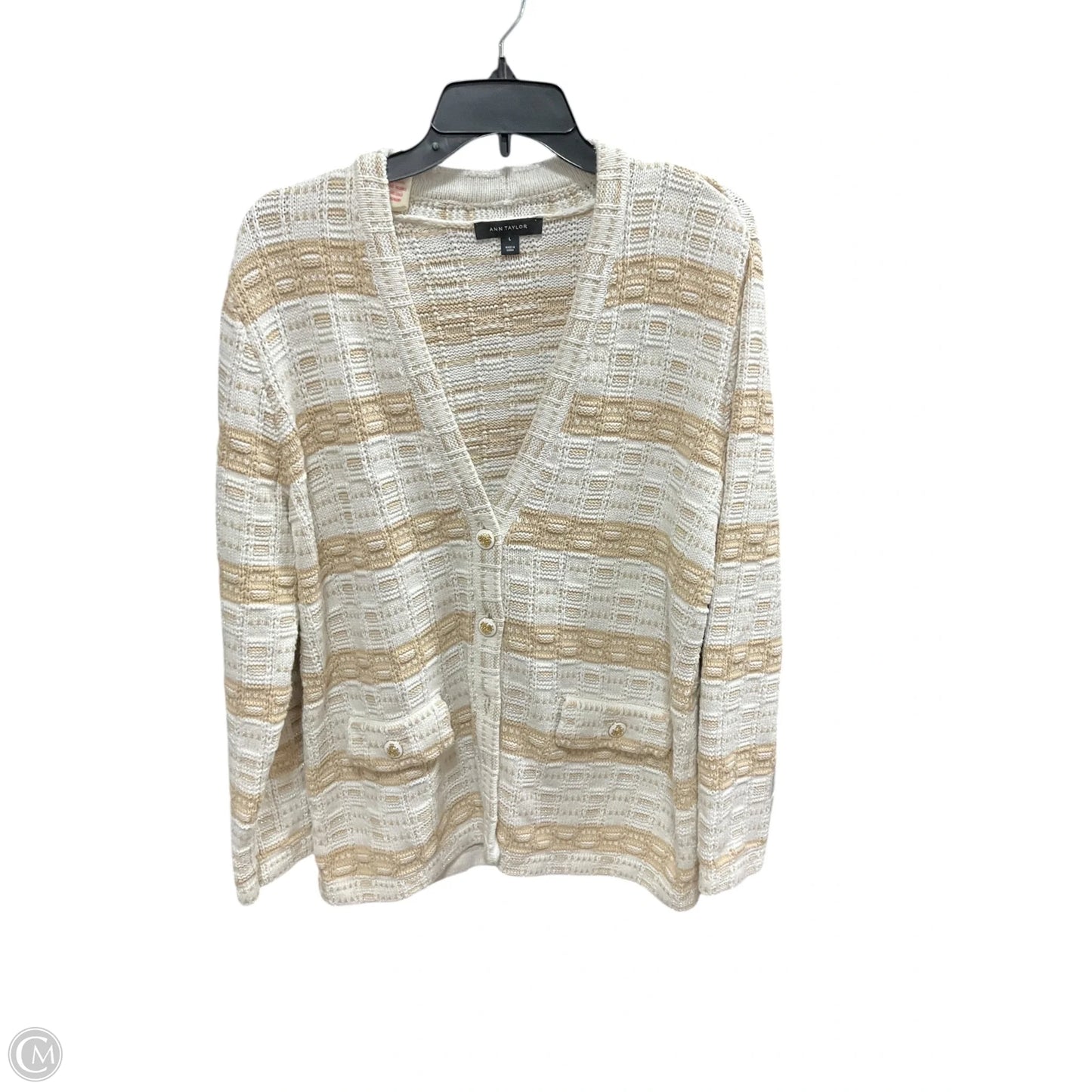 Cardigan By Ann Taylor In Beige, Size: L
