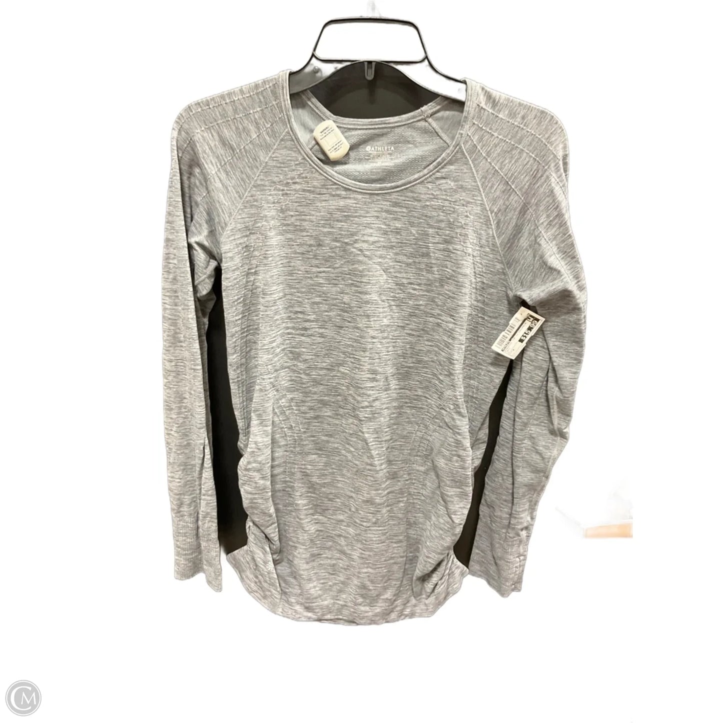 Athletic Top Long Sleeve Crewneck By Athleta In Grey, Size: M