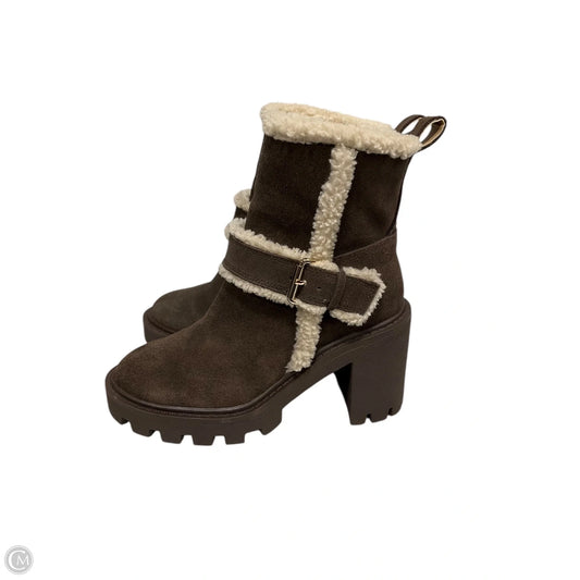 Boots Ankle Heels By Blondo In Brown, Size: 6