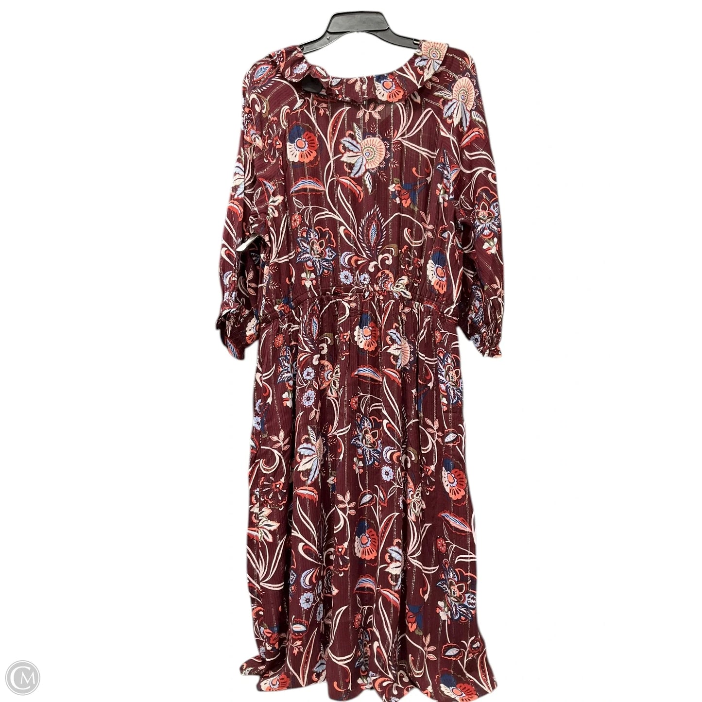 Dress Casual Midi By Talbots In Maroon, Size: Xl