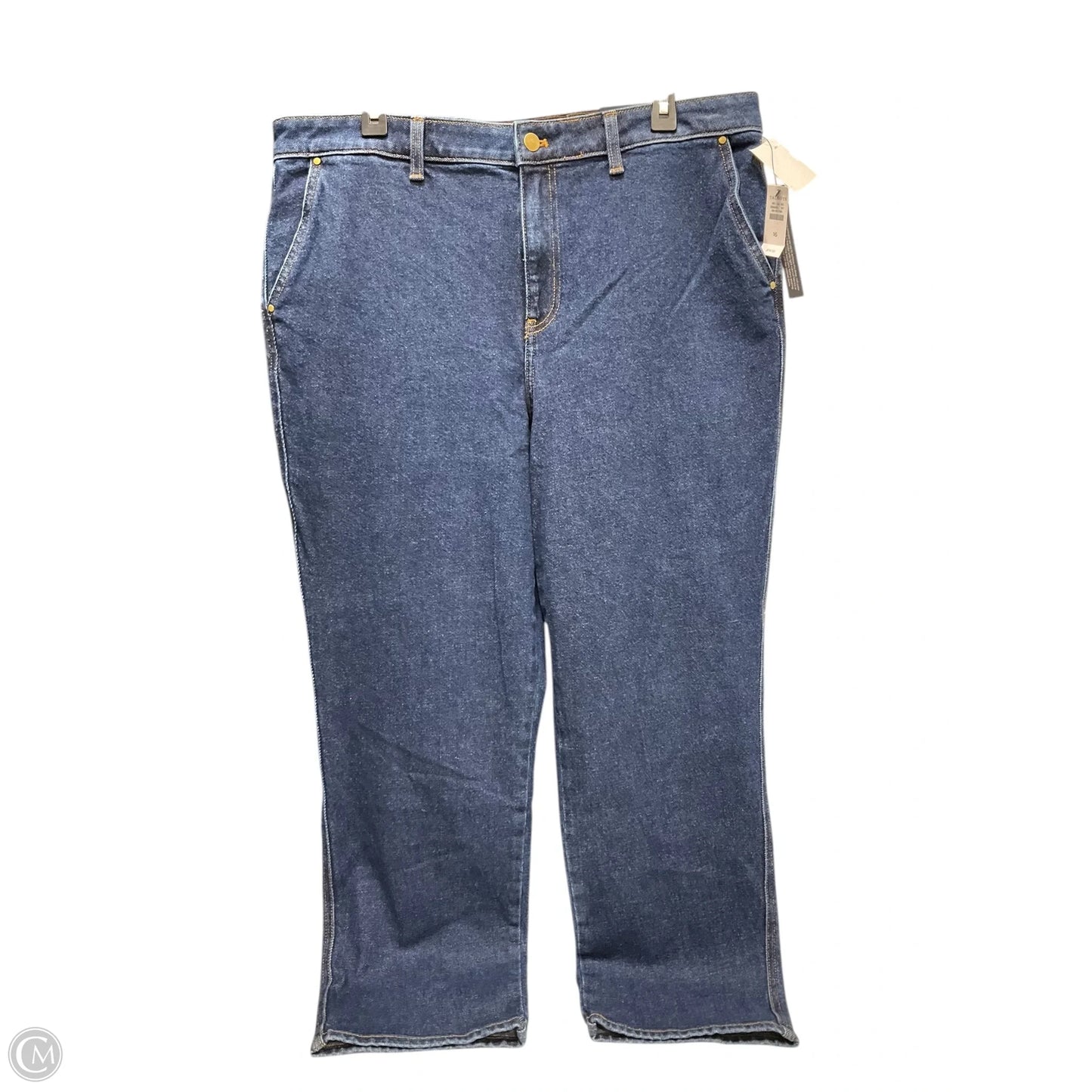 Jeans Straight By Talbots In Blue Denim, Size: 16