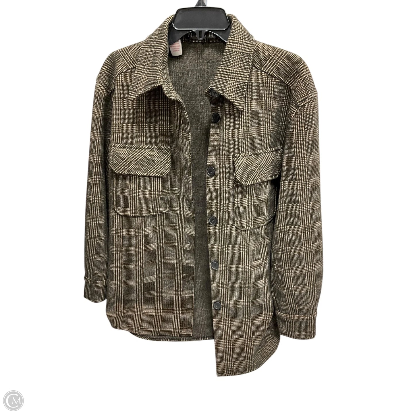 Jacket Shirt By Potters Pot In Brown, Size: S